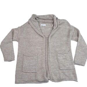 John + Jenn Pink & Cream Marled Cardigan Sweater Sz M Revolve Quiet Luxury